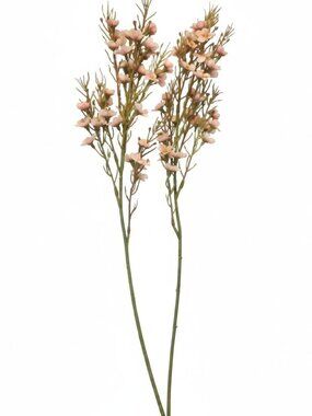 Blush Pink Dogwood Stems Two Tone Wax Flower Faux Floral Pink White Tips Wedding